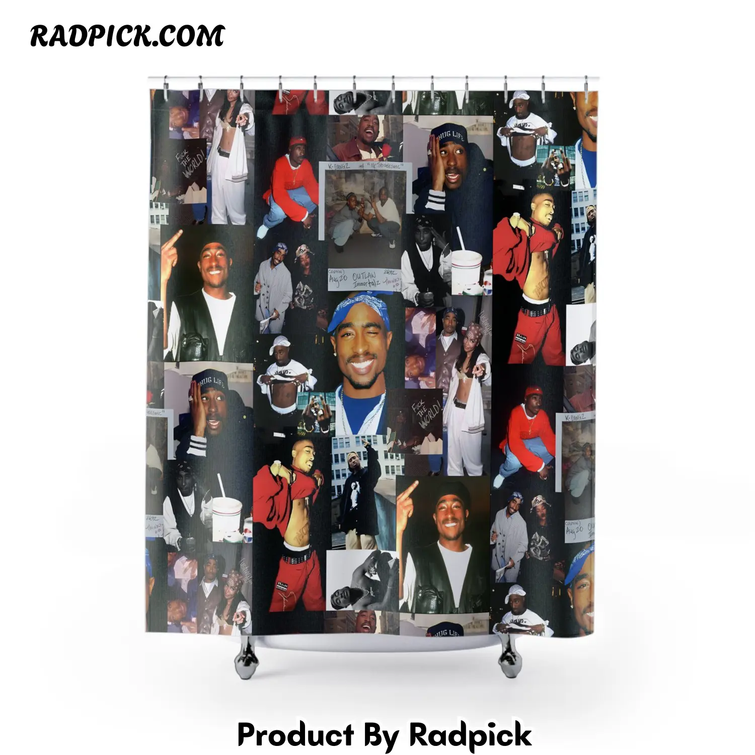 Tupac shakur photo collage shower curtain rp38750